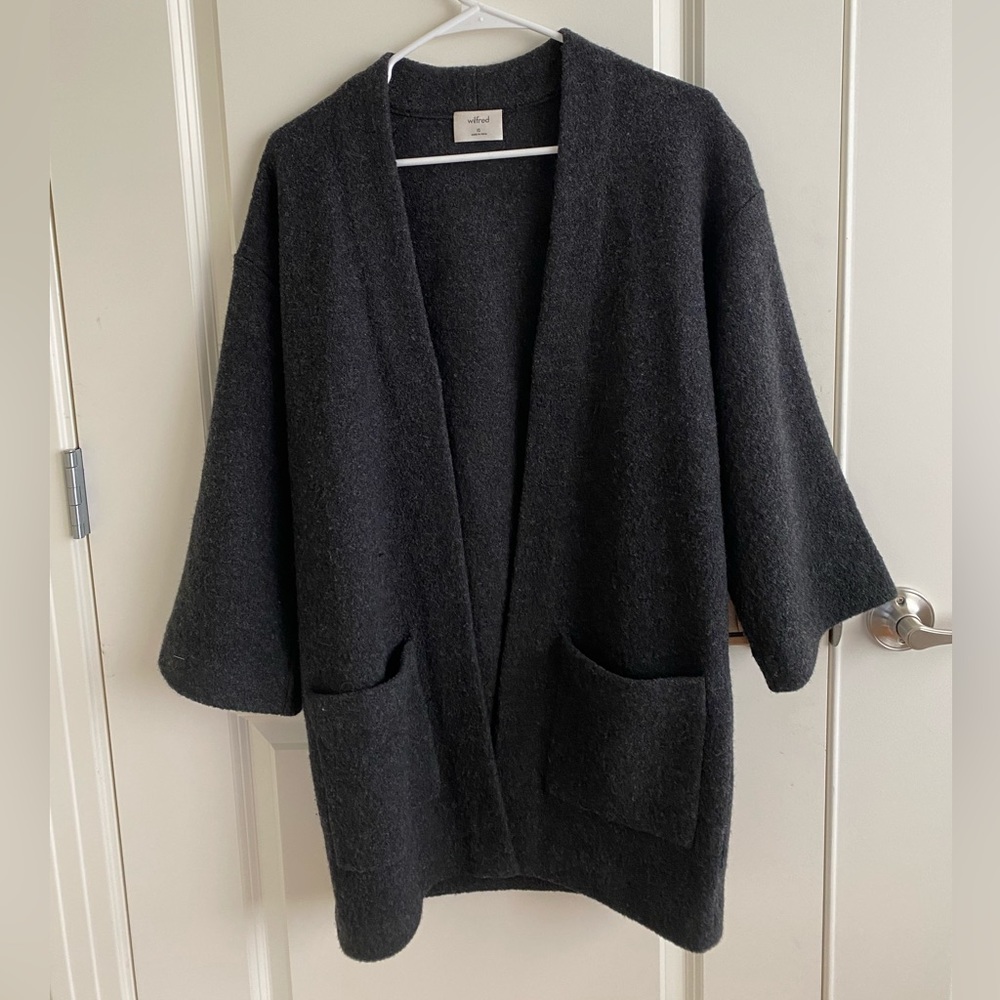 Aritzia Wilfred wool coat, size XS, dark gray